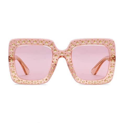 gucci square pink sunglasses|gucci sunglasses pink lens.